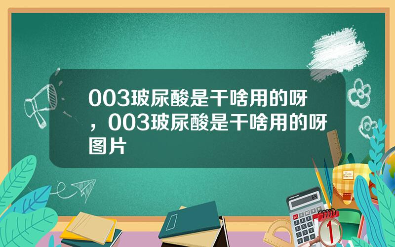 003玻尿酸是干啥用的呀，003玻尿酸是干啥用的呀图片