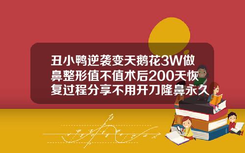 丑小鸭逆袭变天鹅花3W做鼻整形值不值术后200天恢复过程分享不用开刀隆鼻永久的