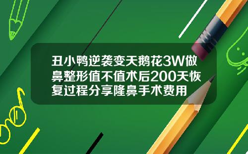 丑小鸭逆袭变天鹅花3W做鼻整形值不值术后200天恢复过程分享隆鼻手术费用