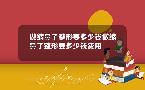 做缩鼻子整形要多少钱做缩鼻子整形要多少钱费用