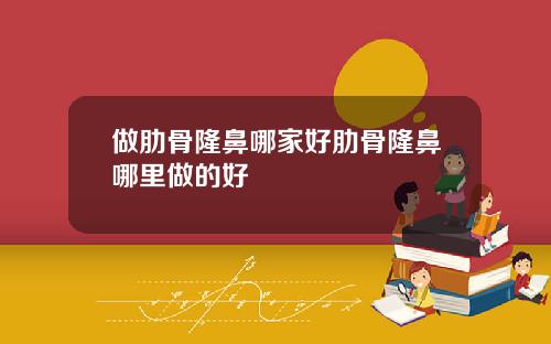 做肋骨隆鼻哪家好肋骨隆鼻哪里做的好