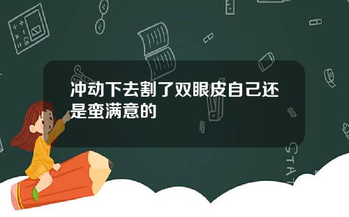 冲动下去割了双眼皮自己还是蛮满意的
