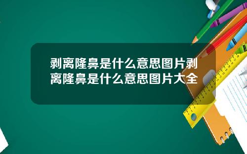 剥离隆鼻是什么意思图片剥离隆鼻是什么意思图片大全