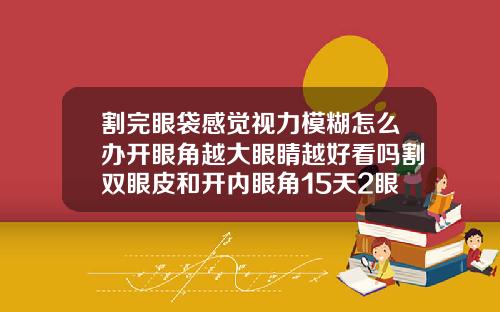 割完眼袋感觉视力模糊怎么办开眼角越大眼睛越好看吗割双眼皮和开内眼角15天2眼明显不一样会恢复吗怎么办