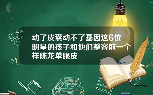动了皮囊动不了基因这6位明星的孩子和他们整容前一个样陈龙单眼皮