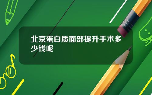北京蛋白质面部提升手术多少钱呢