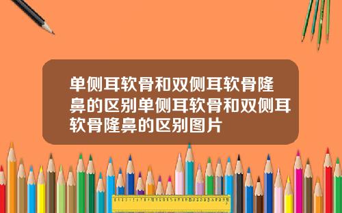 单侧耳软骨和双侧耳软骨隆鼻的区别单侧耳软骨和双侧耳软骨隆鼻的区别图片