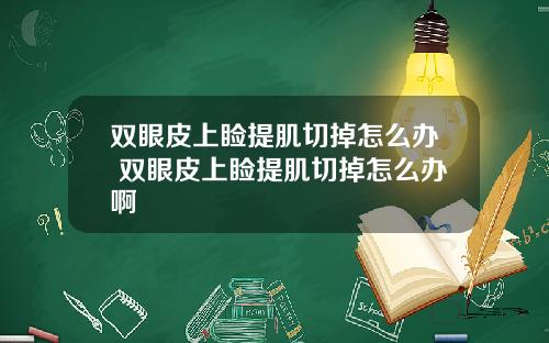 双眼皮上睑提肌切掉怎么办 双眼皮上睑提肌切掉怎么办啊