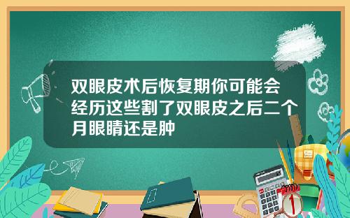双眼皮术后恢复期你可能会经历这些割了双眼皮之后二个月眼睛还是肿