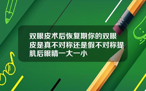 双眼皮术后恢复期你的双眼皮是真不对称还是假不对称提肌后眼睛一大一小
