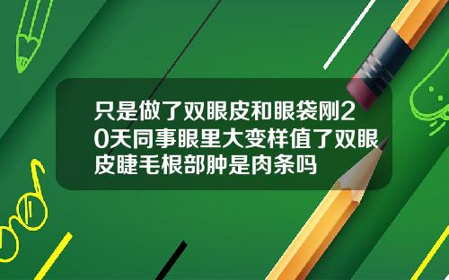 只是做了双眼皮和眼袋刚20天同事眼里大变样值了双眼皮睫毛根部肿是肉条吗