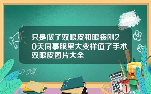 只是做了双眼皮和眼袋刚20天同事眼里大变样值了手术双眼皮图片大全