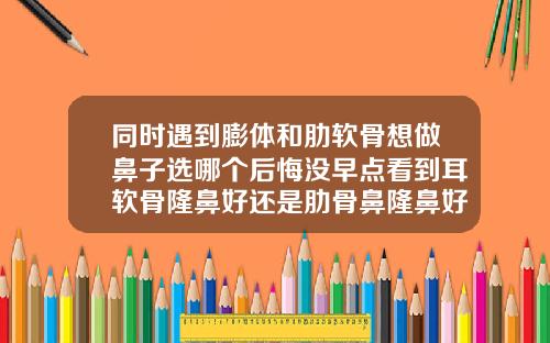 同时遇到膨体和肋软骨想做鼻子选哪个后悔没早点看到耳软骨隆鼻好还是肋骨鼻隆鼻好