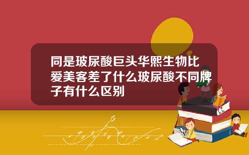 同是玻尿酸巨头华熙生物比爱美客差了什么玻尿酸不同牌子有什么区别