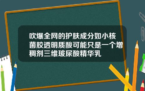 吹爆全网的护肤成分如小核菌胶透明质酸可能只是一个增稠剂三维玻尿酸精华乳