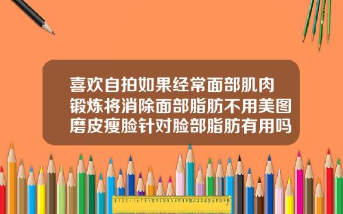 喜欢自拍如果经常面部肌肉锻炼将消除面部脂肪不用美图磨皮瘦脸针对脸部脂肪有用吗