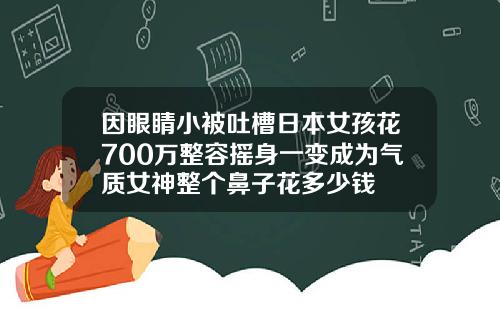 因眼睛小被吐槽日本女孩花700万整容摇身一变成为气质女神整个鼻子花多少钱