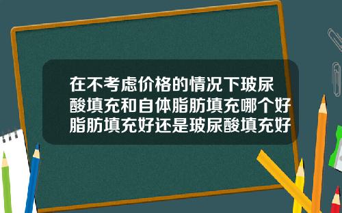 在不考虑价格的情况下玻尿酸填充和自体脂肪填充哪个好脂肪填充好还是玻尿酸填充好呢
