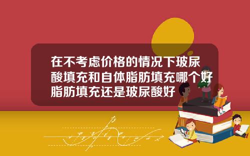 在不考虑价格的情况下玻尿酸填充和自体脂肪填充哪个好脂肪填充还是玻尿酸好