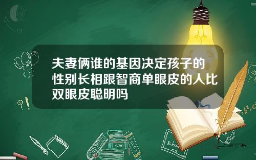 夫妻俩谁的基因决定孩子的性别长相跟智商单眼皮的人比双眼皮聪明吗