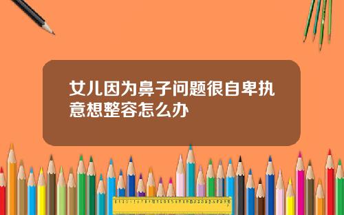 女儿因为鼻子问题很自卑执意想整容怎么办