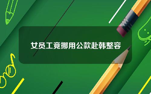 女员工竟挪用公款赴韩整容