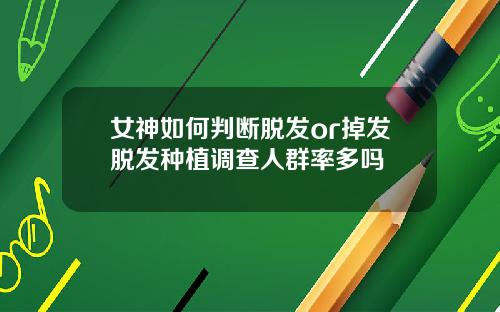 女神如何判断脱发or掉发脱发种植调查人群率多吗