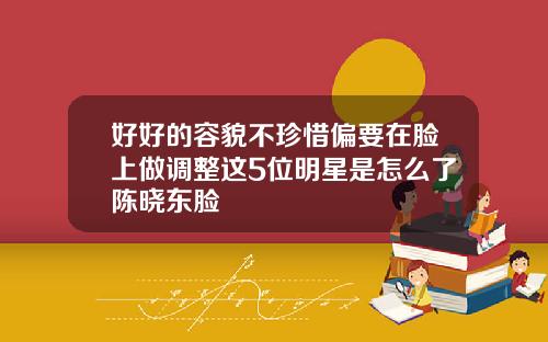 好好的容貌不珍惜偏要在脸上做调整这5位明星是怎么了陈晓东脸