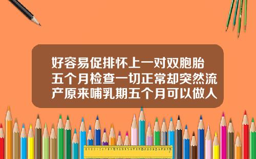 好容易促排怀上一对双胞胎五个月检查一切正常却突然流产原来哺乳期五个月可以做人流吗