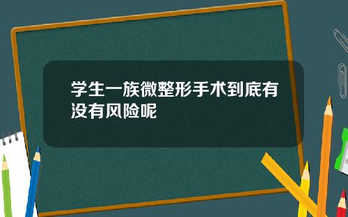学生一族微整形手术到底有没有风险呢