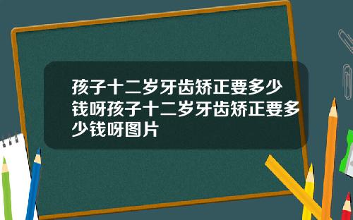 孩子十二岁牙齿矫正要多少钱呀孩子十二岁牙齿矫正要多少钱呀图片