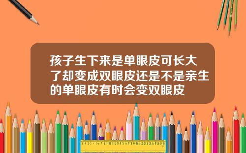 孩子生下来是单眼皮可长大了却变成双眼皮还是不是亲生的单眼皮有时会变双眼皮