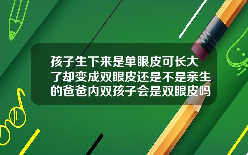 孩子生下来是单眼皮可长大了却变成双眼皮还是不是亲生的爸爸内双孩子会是双眼皮吗