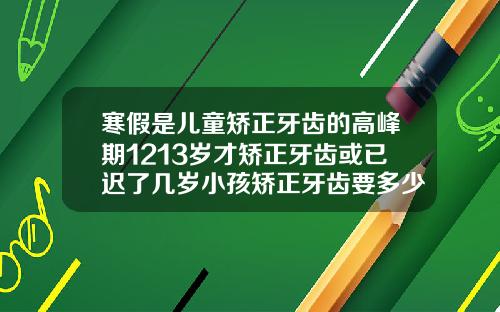 寒假是儿童矫正牙齿的高峰期1213岁才矫正牙齿或已迟了几岁小孩矫正牙齿要多少