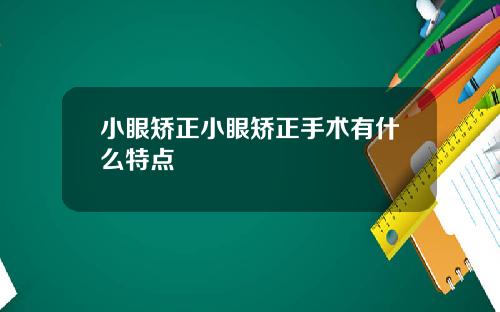 小眼矫正小眼矫正手术有什么特点