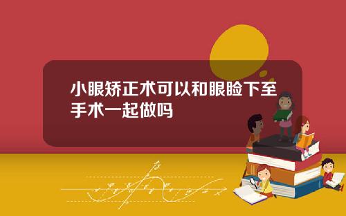 小眼矫正术可以和眼睑下至手术一起做吗