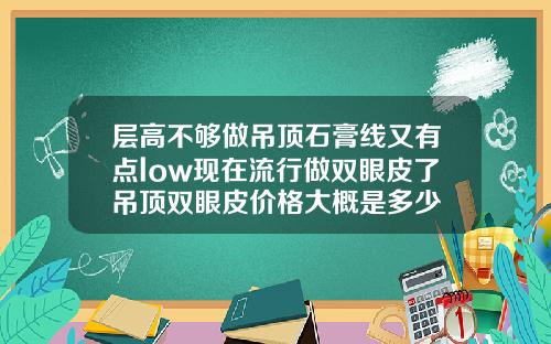 层高不够做吊顶石膏线又有点low现在流行做双眼皮了吊顶双眼皮价格大概是多少