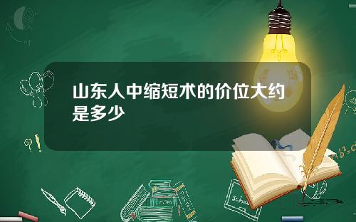 山东人中缩短术的价位大约是多少