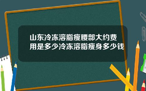 山东冷冻溶脂瘦腰部大约费用是多少冷冻溶脂瘦身多少钱