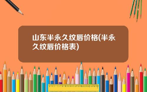 山东半永久纹唇价格(半永久纹唇价格表)