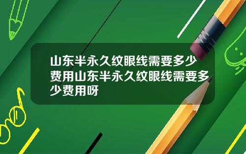 山东半永久纹眼线需要多少费用山东半永久纹眼线需要多少费用呀