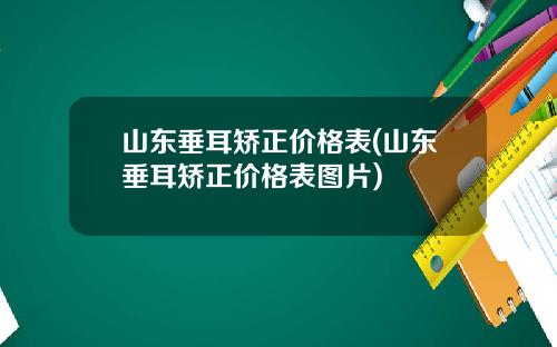 山东垂耳矫正价格表(山东垂耳矫正价格表图片)