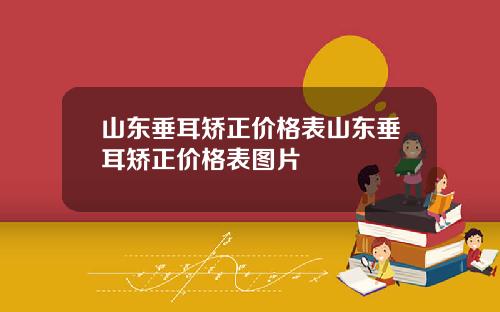 山东垂耳矫正价格表山东垂耳矫正价格表图片