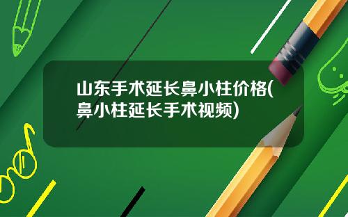 山东手术延长鼻小柱价格(鼻小柱延长手术视频)