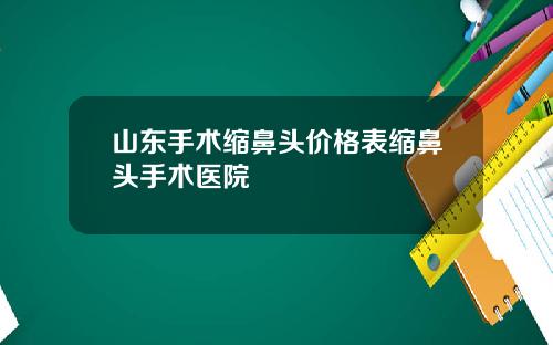 山东手术缩鼻头价格表缩鼻头手术医院
