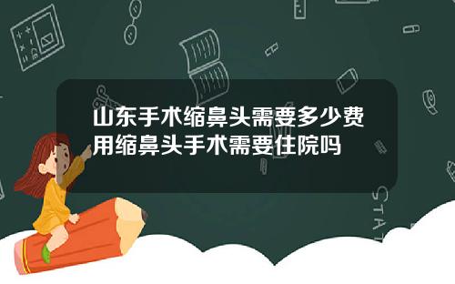 山东手术缩鼻头需要多少费用缩鼻头手术需要住院吗