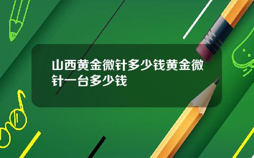 山西黄金微针多少钱黄金微针一台多少钱