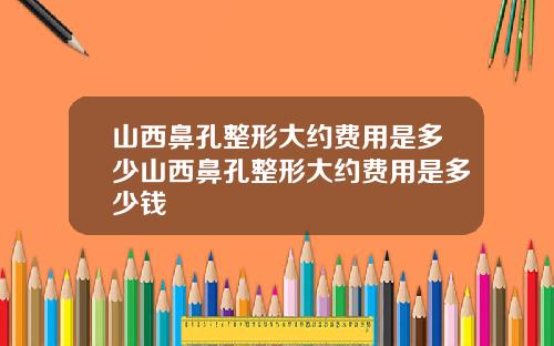 山西鼻孔整形大约费用是多少山西鼻孔整形大约费用是多少钱