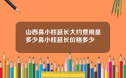 山西鼻小柱延长大约费用是多少鼻小柱延长价格多少