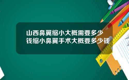 山西鼻翼缩小大概需要多少钱缩小鼻翼手术大概要多少钱
